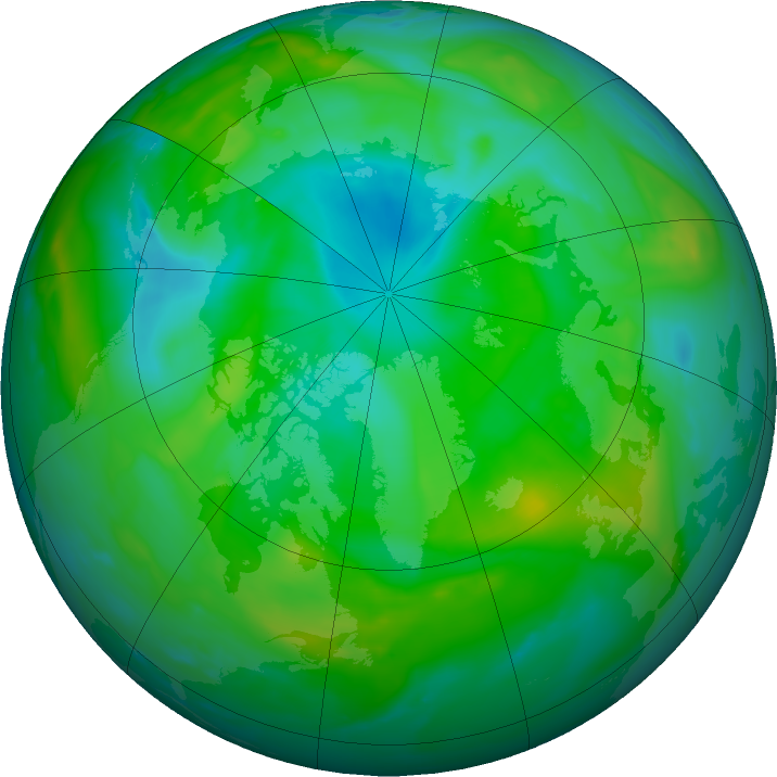Arctic ozone map for 13 August 2019